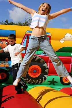 Photo of a bouncy castle - having fun