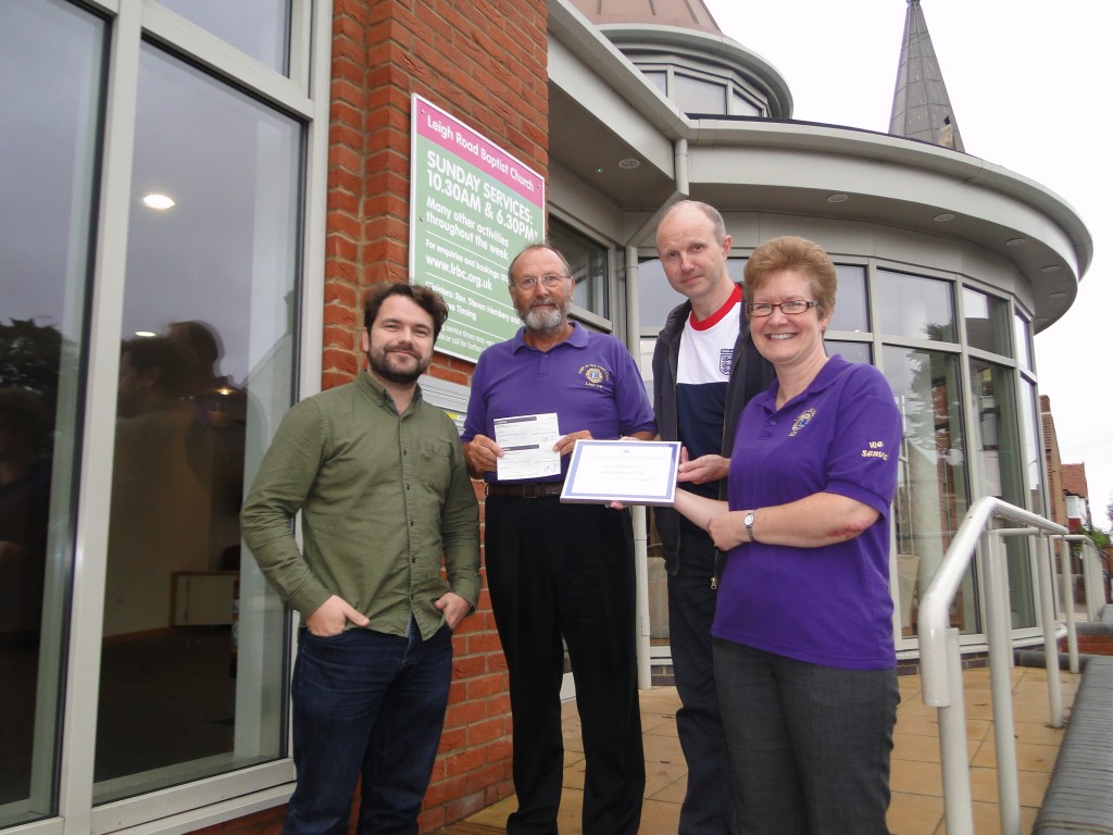 Lions Gift to Leigh Road Baptist Church Community Work
